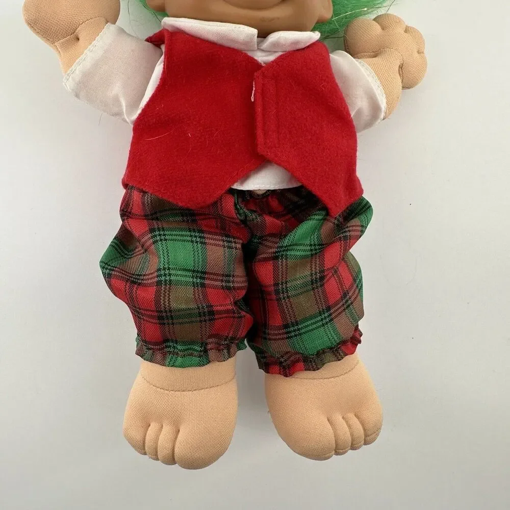Vintage Russ Troll Kids Doll 10 Inches‎ Plush Green and Silver Hair Soft Body